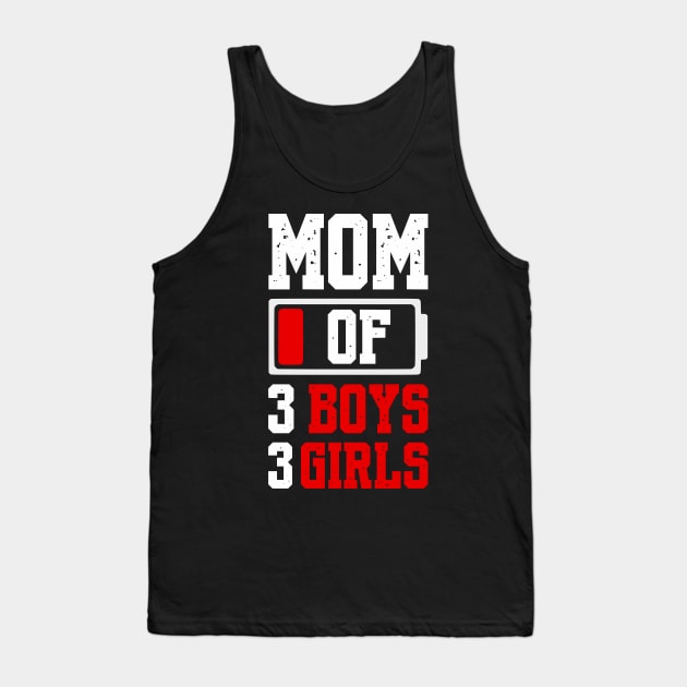 Mom of 3 Boys 3 Girls Shirt Gift from Son Mothers Day Birthday Women Tank Top by Shopinno Shirts